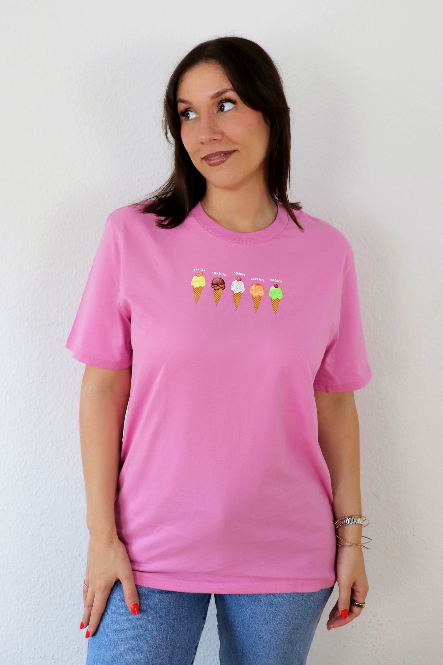 La Polcevitas Eisladen T-Shirt ohne Backprint in Bubble Pink