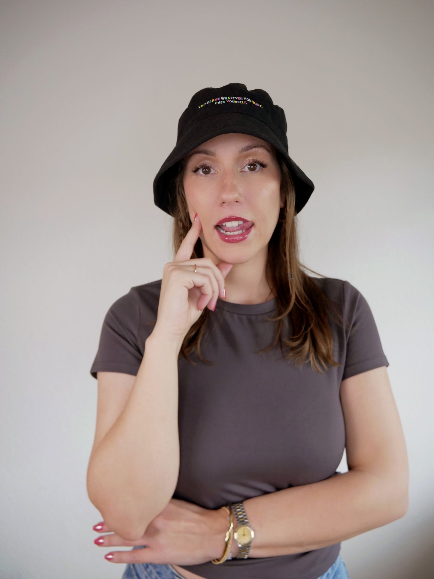 Bucket Hat "Yourself" Schwarz